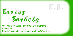 borisz borbely business card